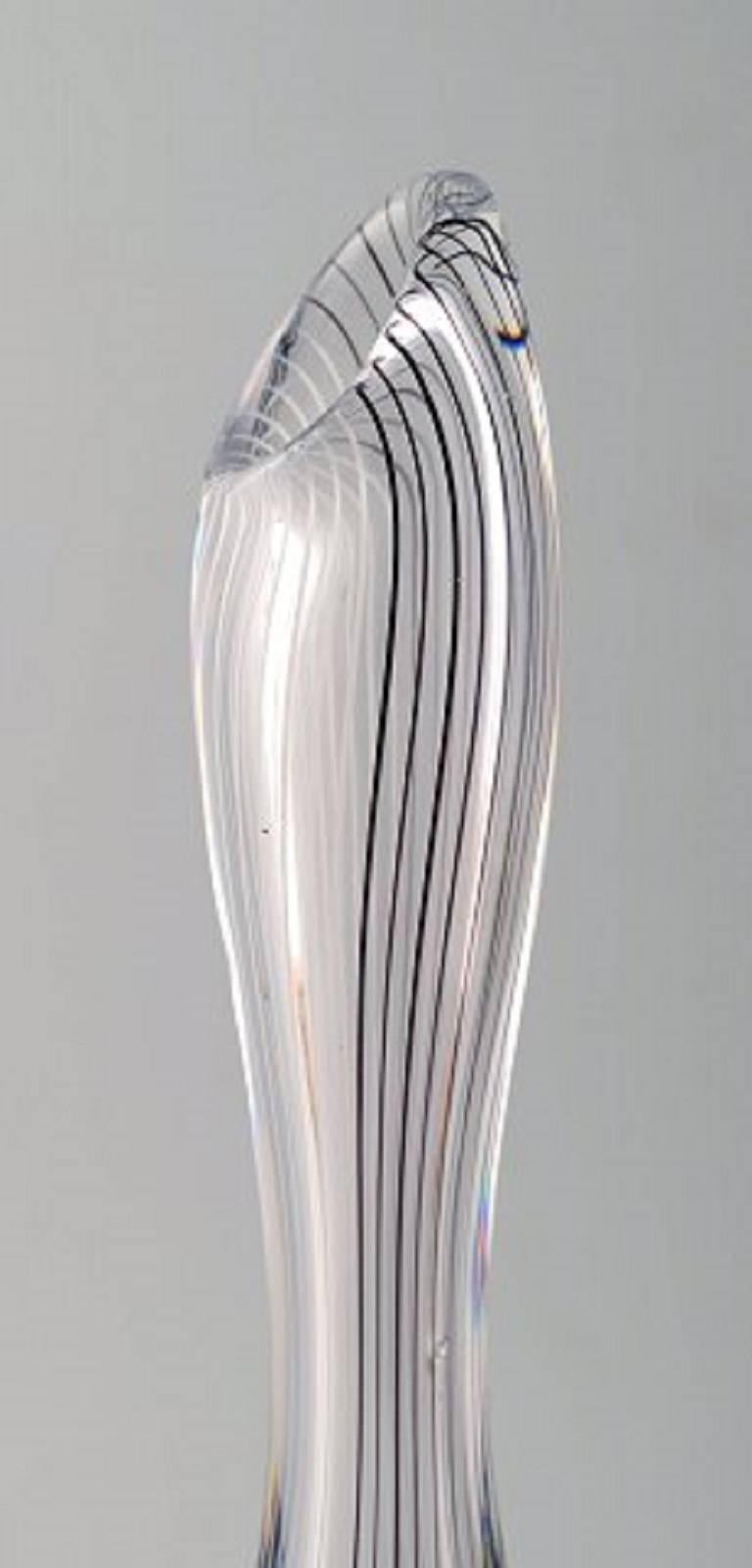Vicke Lindstrand for Kosta Boda Glass Vase In Excellent Condition For Sale In Copenhagen, DK
