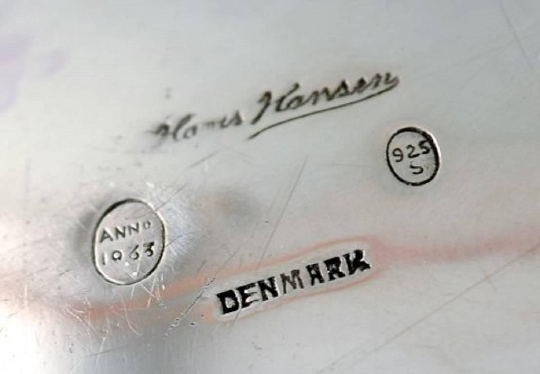 Hans Hansen, Kolding, Bowl of Sterling Silver Made in 1963 In Excellent Condition For Sale In Copenhagen, DK