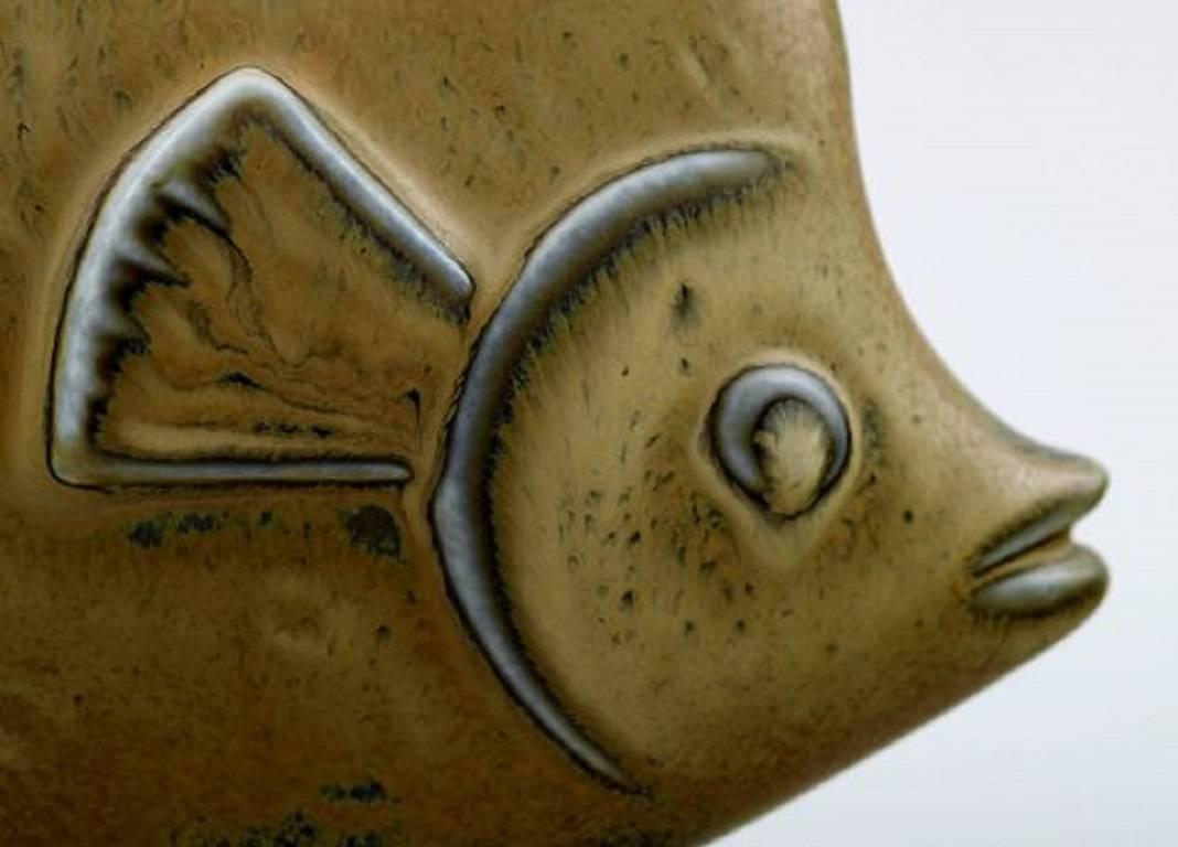 Swedish Rörstrand Stoneware Figure by Gunnar Nylund, Fish For Sale