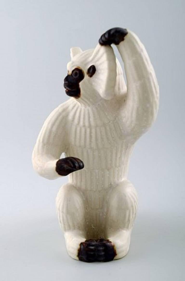 Scandinavian Modern Rörstrand Stoneware Figure by Gunnar Nylund, Monkey