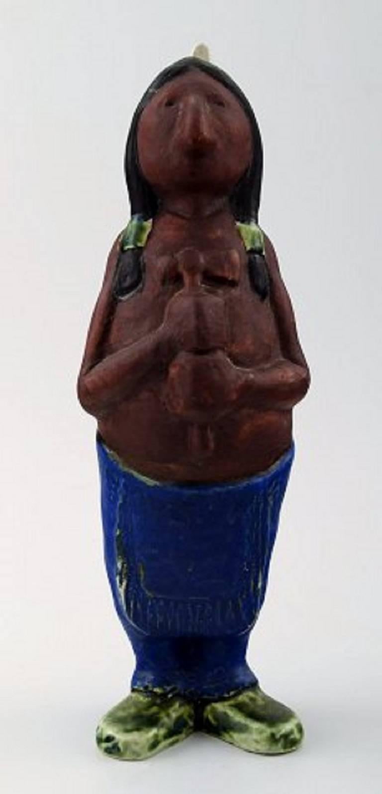 Rolf Palm, Hgans, Drei Indianer, Einzigartige Keramikfiguren (Schwedisch) im Angebot