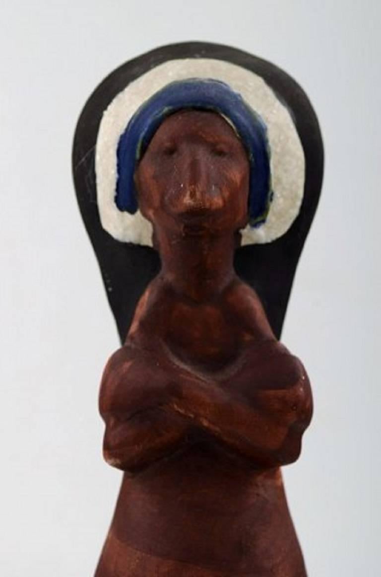 Scandinave moderne Rolf Palm, Höganäs, Trois Indiens, figures uniques en céramique en vente
