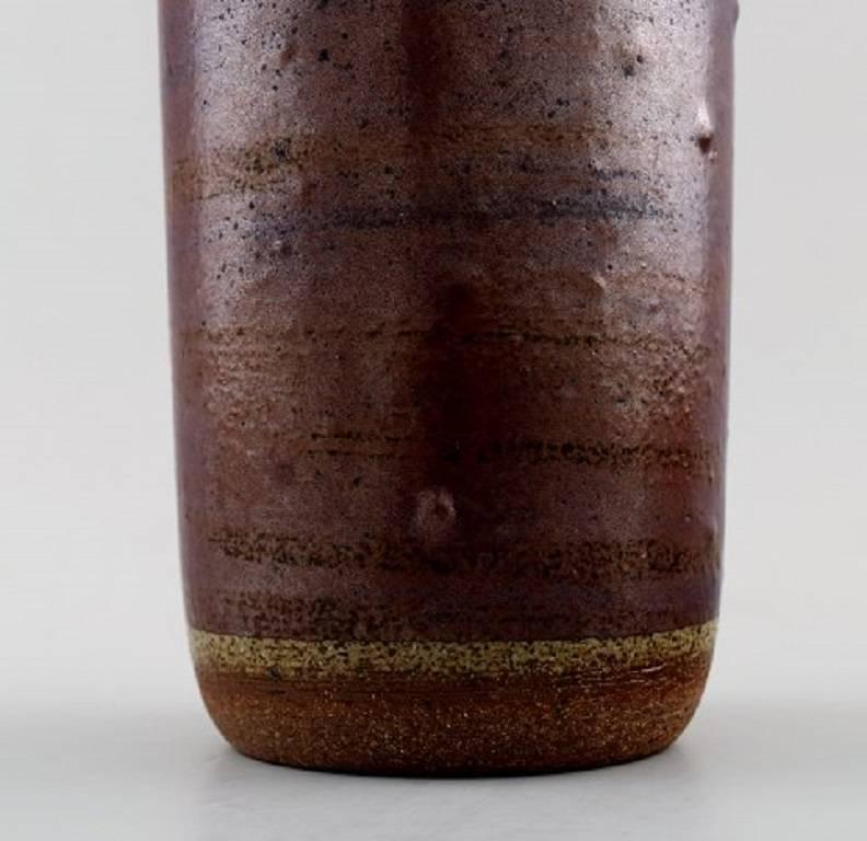 Palshus Ceramic Vase, Glaze in Brown Shades, Denmark, circa 1970 In Excellent Condition In Copenhagen, DK