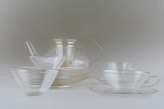 Wilhelm Wagenfeld: "Jena" Tea Set of Clear Glass