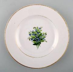 Seven Antique Royal Copenhagen Plates in Flora Danica Style
