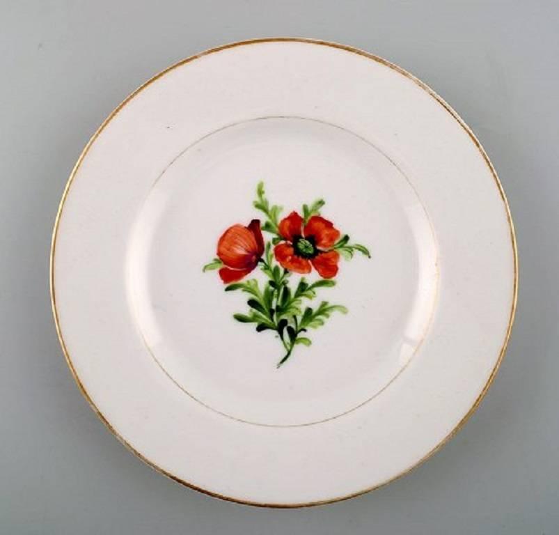 Danish Seven Antique Royal Copenhagen Plates in Flora Danica Style