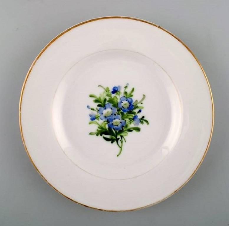 19th Century Seven Antique Royal Copenhagen Plates in Flora Danica Style