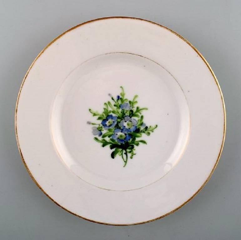Seven Antique Royal Copenhagen Plates in Flora Danica Style 1