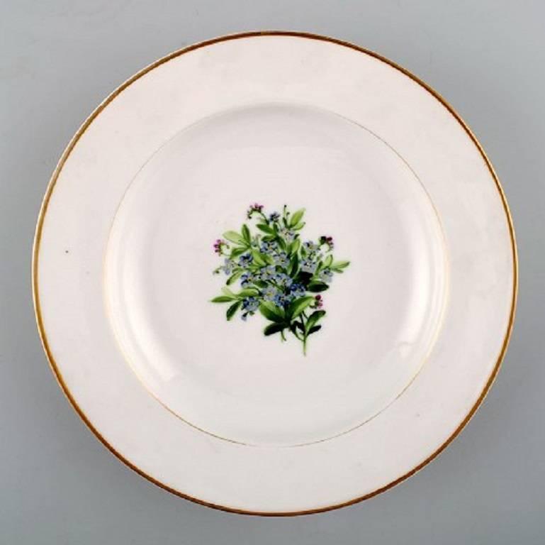 Danish Four Antique Royal Copenhagen Deep Plates in Flora Danica Style For Sale