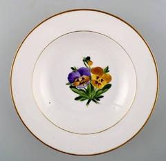 Four Antique Royal Copenhagen Deep Plates in Flora Danica Style