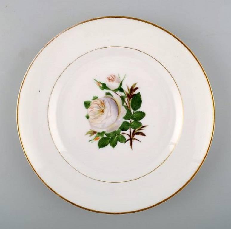 19th Century Four Antique Royal Copenhagen Flat Plates in Flora Danica Style
