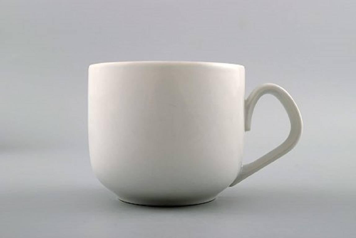 Scandinave moderne Bing & Grondahl, B&G, White Koppel, service à café pour six personnes en vente
