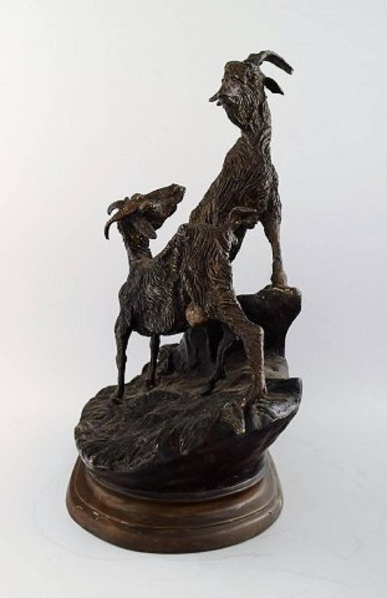 bronze goat statue