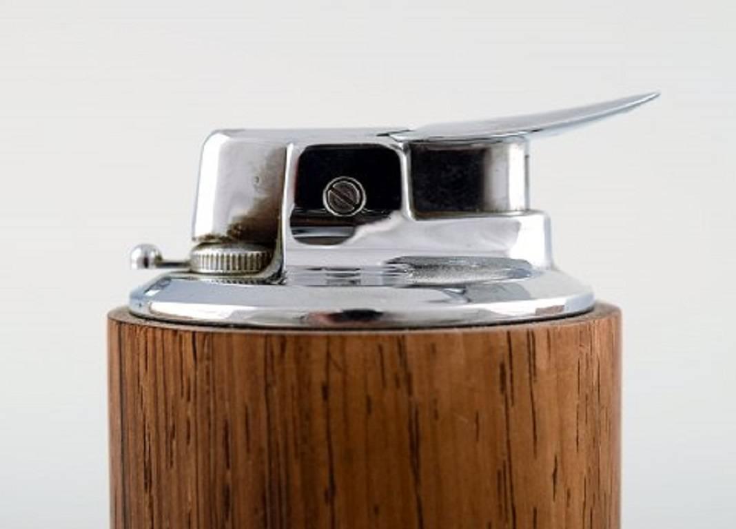 Danish Hans Hansen: Table Lighter in Rosewood with Inlaid Silver