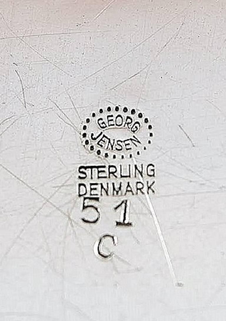 Georg Jensen Two Coasters in Sterling Silver # 51C In Excellent Condition In Copenhagen, DK