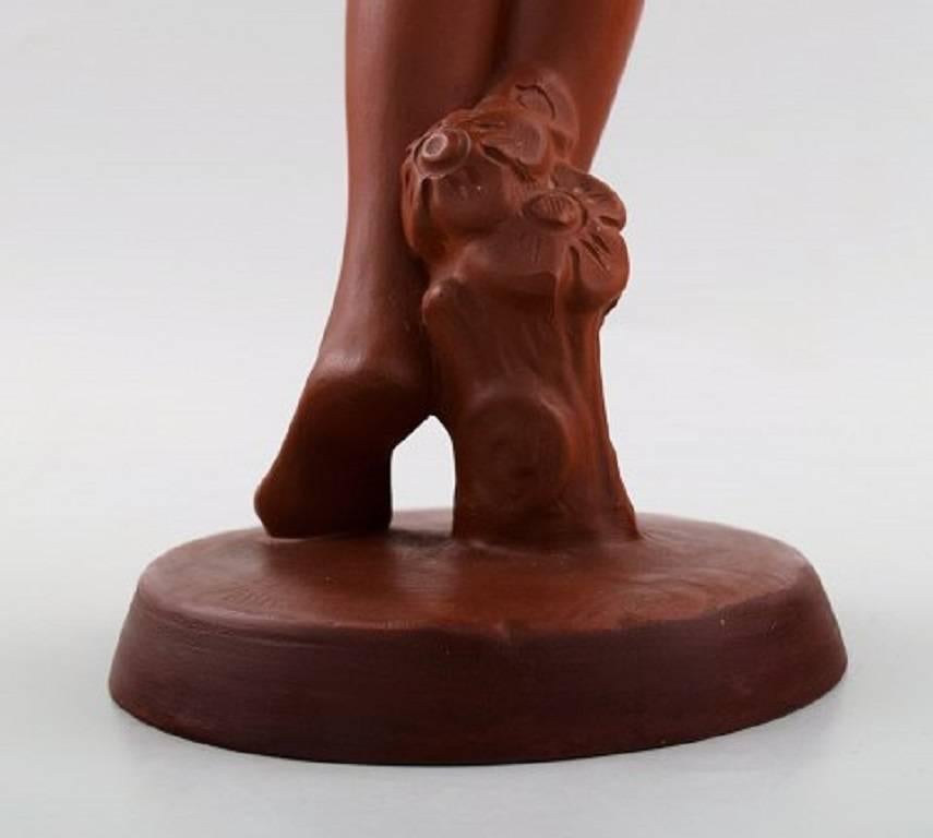Keramos, Vienna, Dancing Woman Figure in Red Clay For Sale 1