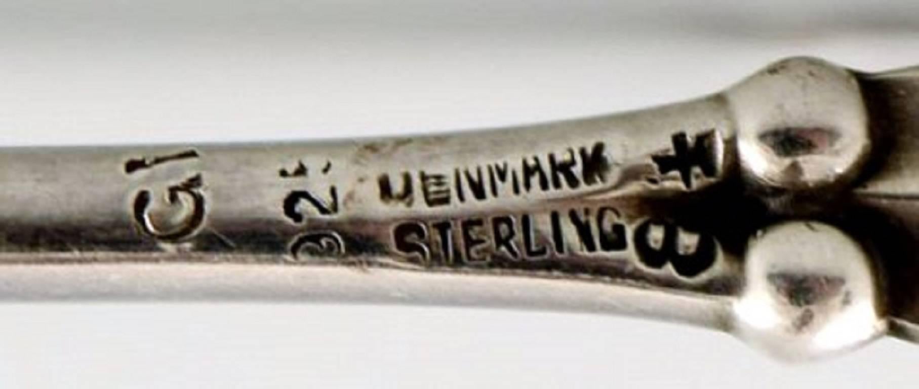 Danish Georg Jensen Five Nutpickers of Sterling Silver, 'Magnolia', 1915-1930 For Sale