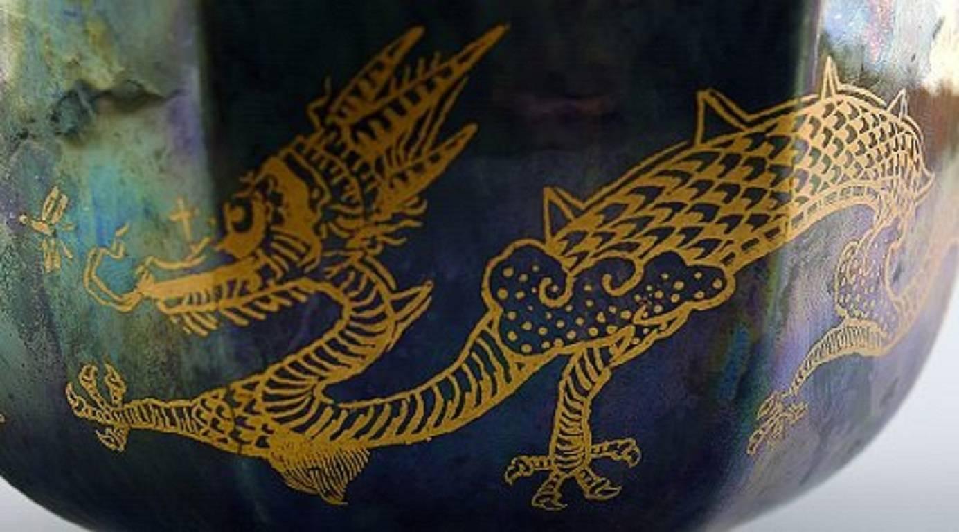 Art Nouveau Wedgwood Fairyland Luster Bowl in Dragon Pattern