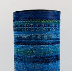 Bitossi, Rimini-Blue Ceramic Vase, Designed by Aldo Londi, 1960s