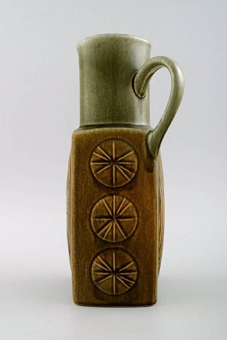 Swedish Rörstrand / Rorstrand Large Stoneware Bottle Vase or Pitcher For Sale