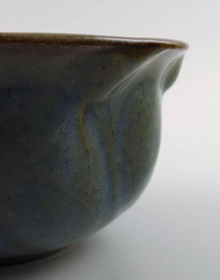 Early Axel Salto for Royal Copenhagen, Stoneware Bowl, Modeled in Organic Form 1