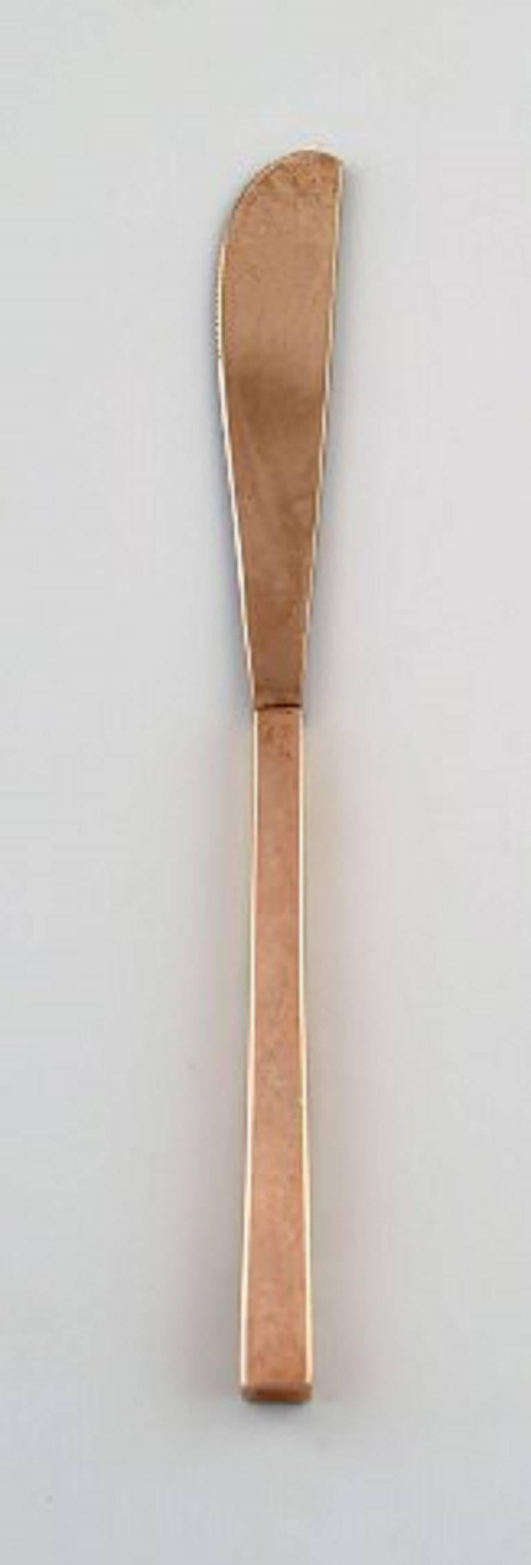 Scandinavian Modern Sigvard Bernadotte 'Scanline' Cutlery in brass Complete for Four People