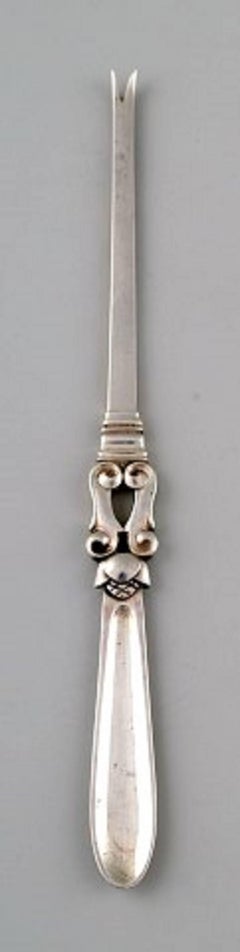 Georg Jensen, Silver, Acorn, Four Lobster Forks