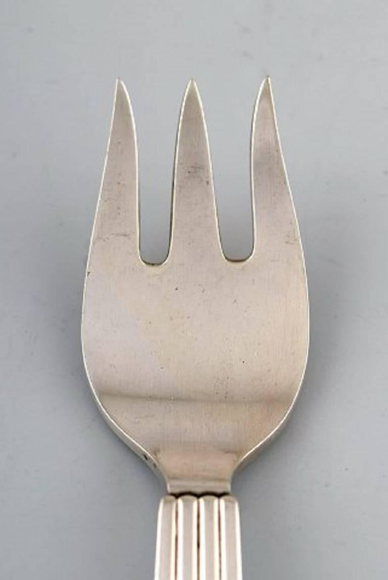 Danish Bernadotte Silver Cutlery Georg Jensen, Fish Cutlery for 12 Persons 24 Parts