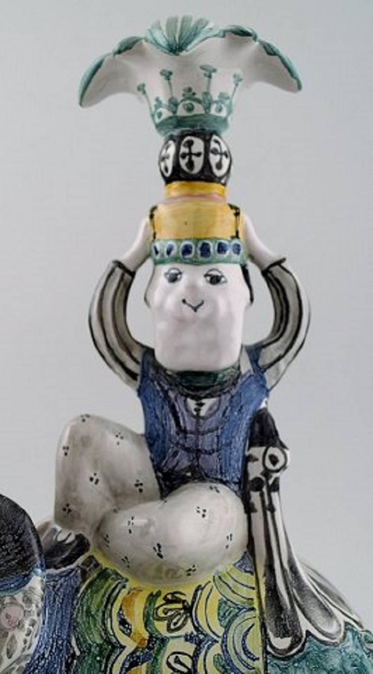 Danish Bjorn Wiinblad, 1918-2006, Unique Figurines, King Solomon and Queen of Saba
