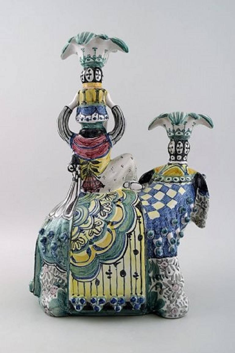 Bjorn Wiinblad, 1918-2006, Unique Figurines, King Solomon and Queen of Saba In Excellent Condition In København, Copenhagen