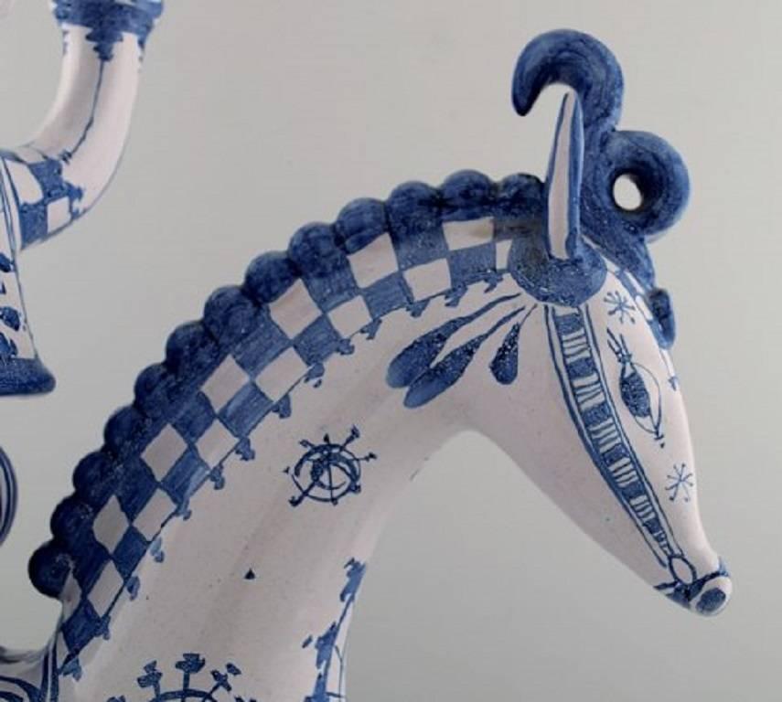 Huge Bjorn Wiinblad Figure from the Blue House, Candlestick Rider on Horseback In Excellent Condition In København, Copenhagen