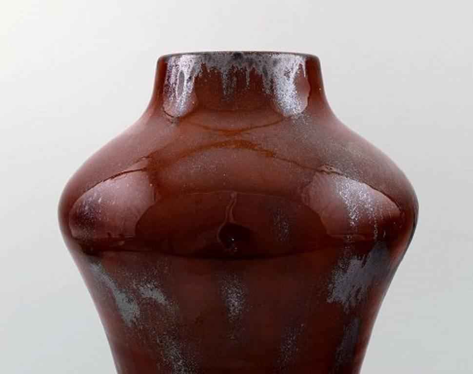 Große und beeindruckende Kahler-Keramikvase mit Glanzglasur, Karl Hansen Reistrup (Dänisch) im Angebot