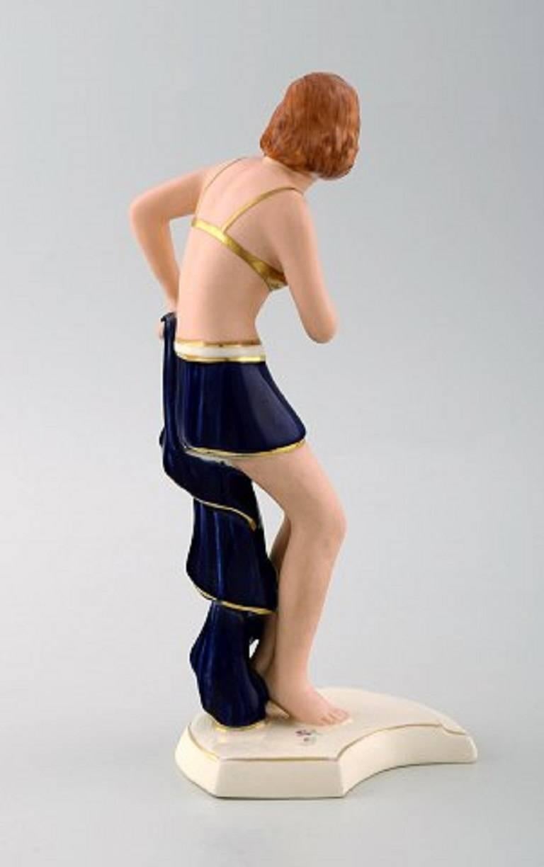 German Art Deco Royal Dux Woman, Porcelain For Sale