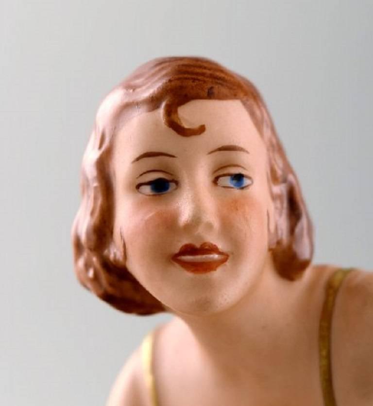 Art Deco Royal Dux Woman, Porcelain For Sale 1