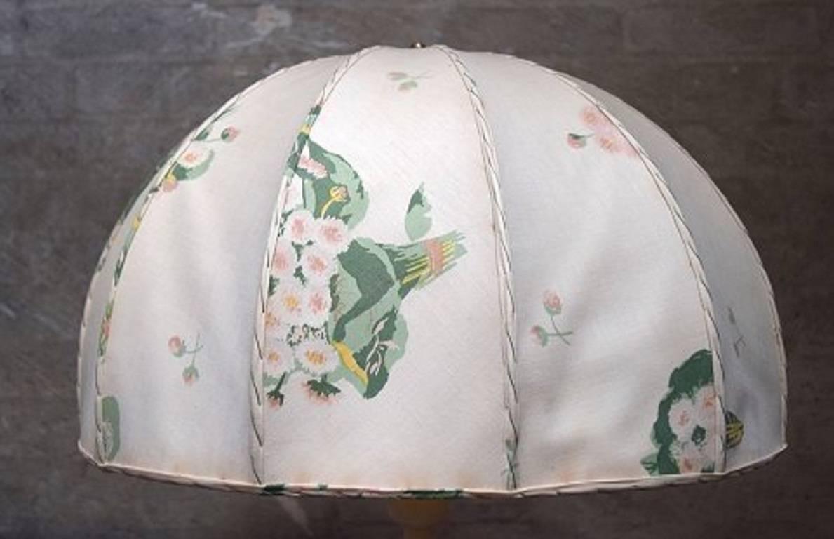 Josef Frank for Swedish Tenn Large Art Deco Table Lamp with Fabric Screen In Excellent Condition For Sale In Copenhagen, DK