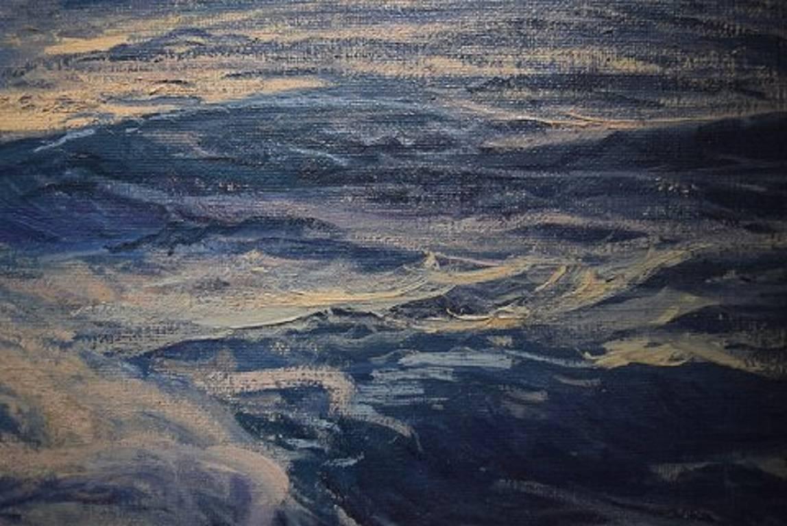 Oscar Hullgren Swedish Painter Oil on Canvas Coastal Scene 2