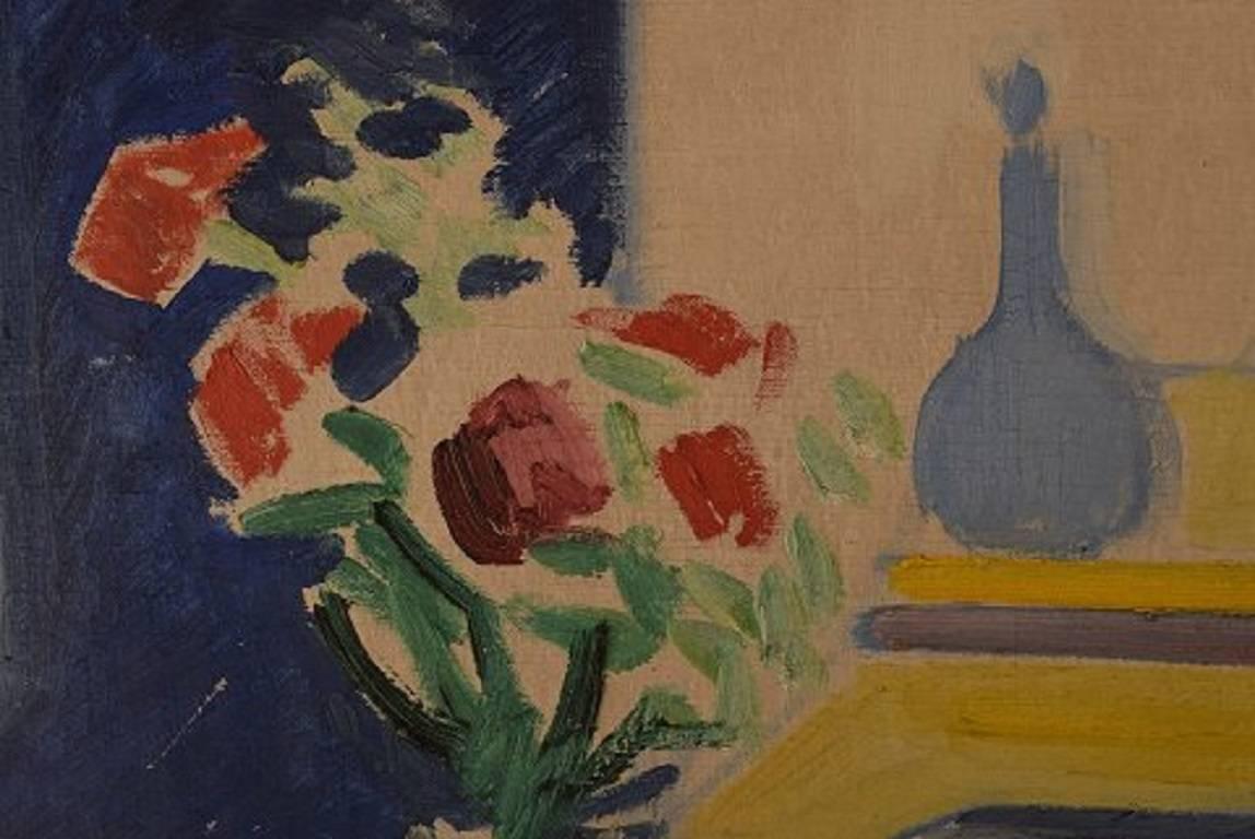 Axel Bentzen Copenhagen 1893-1952 Still Life with Flowers on Table 1