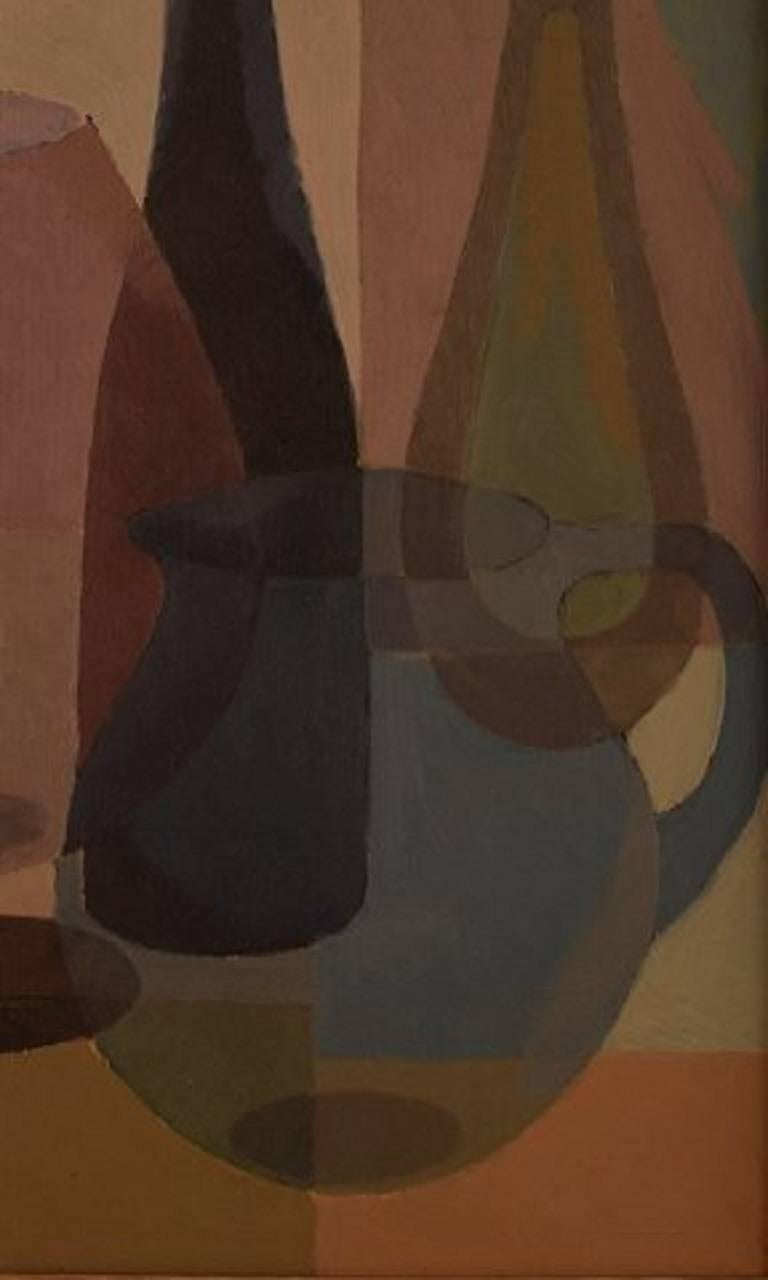 Scandinavian Modern S. Lundgreen, Swedish Painter, Mid-20th Century, Oil on Board