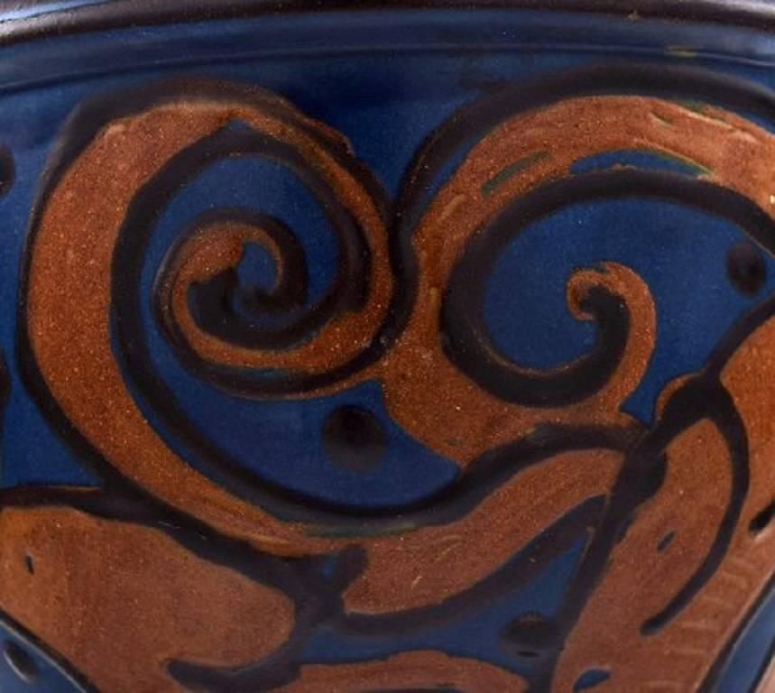 Early 20th Century Kahler, Denmark, Glazed Large Stoneware Vase or Flower Pot