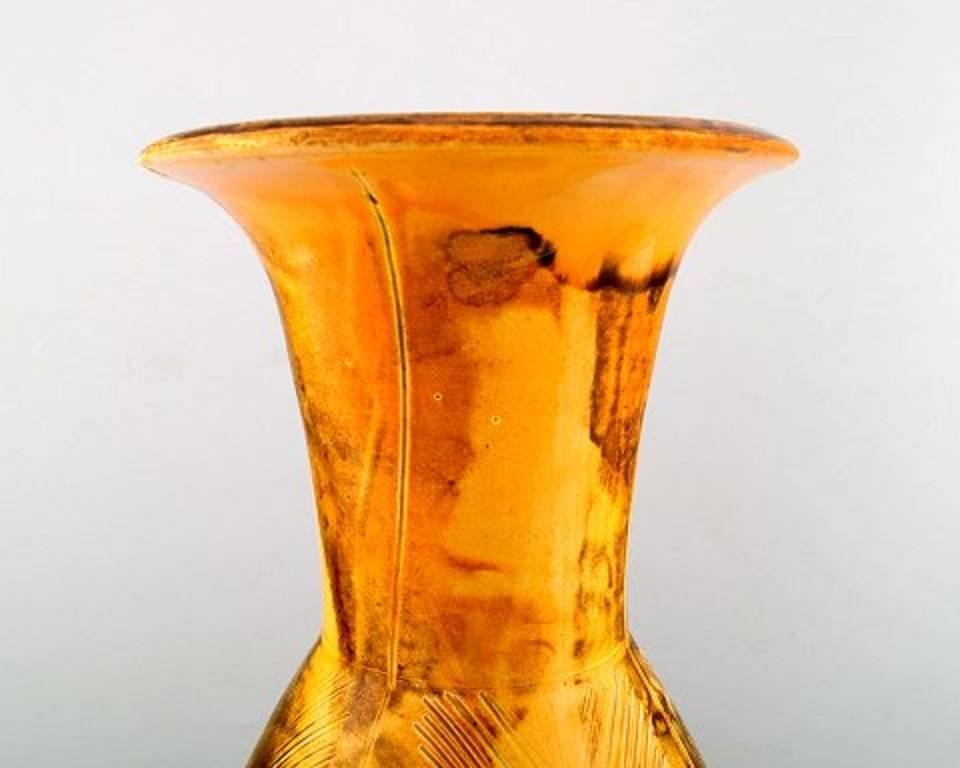 Large Kähler, Denmark, Svend Hammershoi, Glazed Floor Vase in Stoneware In Excellent Condition In Copenhagen, DK