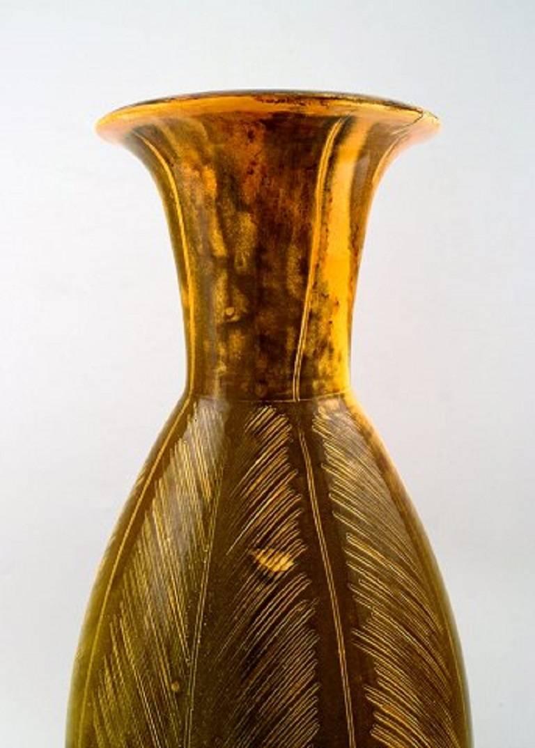 Danish Large Kähler, Denmark, Svend Hammershoi, Glazed Floor Vase in Stoneware