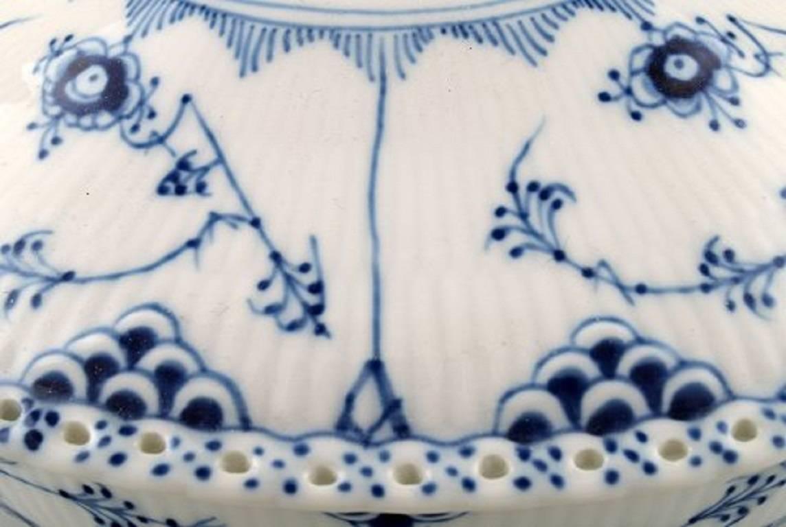 20th Century Two Pieces, Royal Copenhagen Blue Fluted Full Lace Tureens, # 1/1129