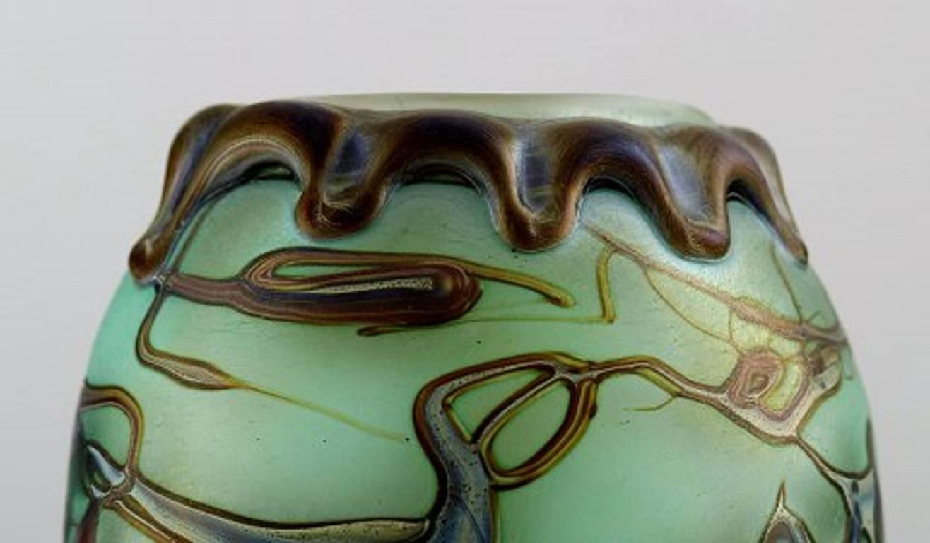 20th Century Pascal Guyot and Bernard Aconito for Biot, France, Unique Art Glass Vase For Sale