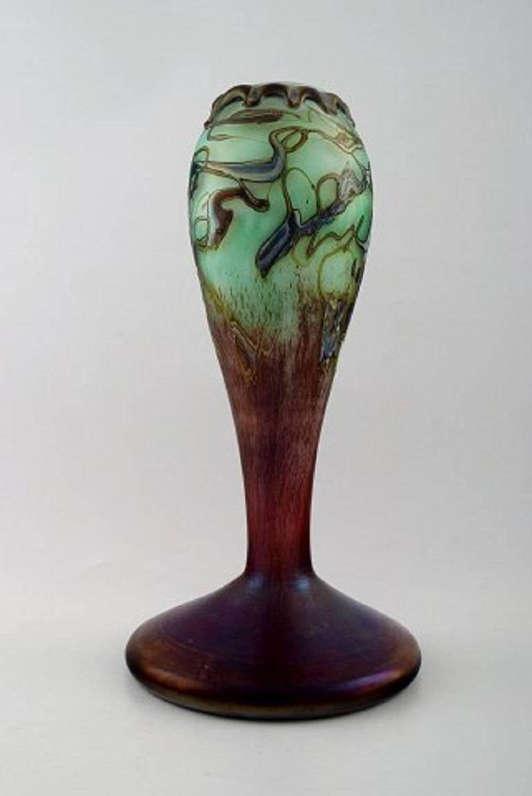 Pascal Guyot and Bernard Aconito for Biot, France.
Unique Art glass vase. Late 20th century.
Stamped.
Measures: 29 cm. x 15.5 cm.