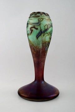 Pascal Guyot and Bernard Aconito for Biot, France, Unique Art Glass Vase