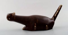 Rare Rorstrand Stoneware Figure by Gunnar Nylund, Cat