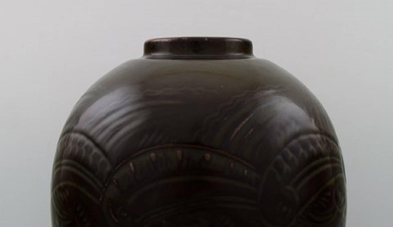 Scandinavian Modern Nils Thorsson for Royal Copenhagen, Large Jar in Stoneware, Mid-20th Century