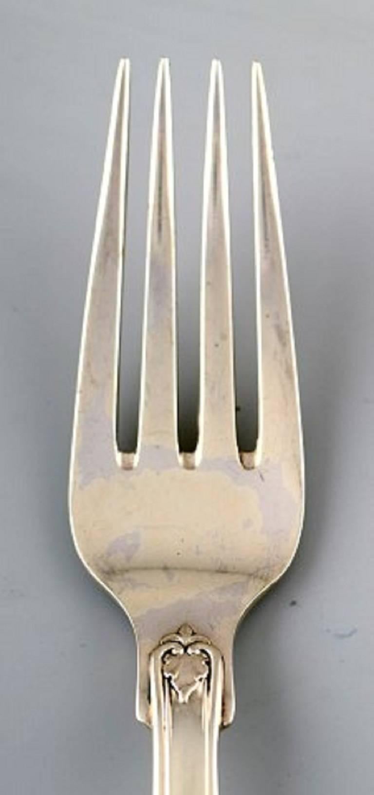 Art Deco Complete Danish Silver Dinner Service for 12 People, Johannes Siggaard For Sale