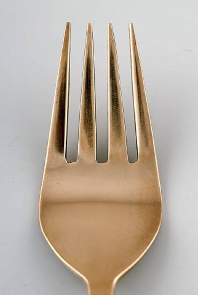 Mid-20th Century Sigvard Bernadotte 'Scanline' Cutlery of Brass Complete for 12 Place Settings