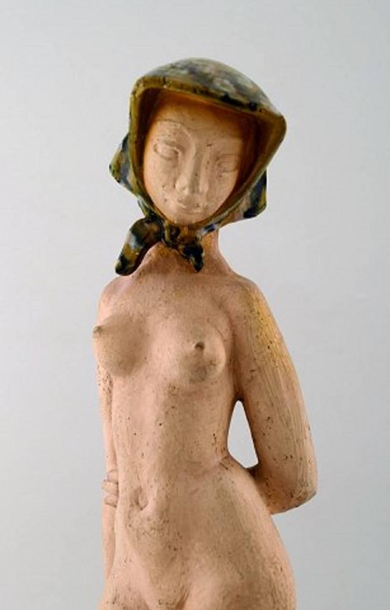 Danish Helge Christoffersen, Own Workshop, Very Large Unique Figure of Nude Young Model
